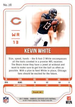 2017 Donruss Certified Cuts - Silver #28 Kevin White Back