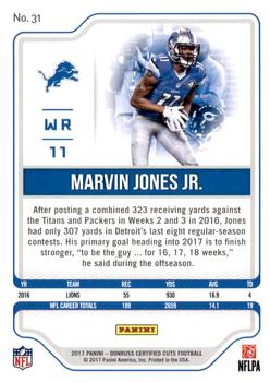 2017 Donruss Certified Cuts - Silver #31 Marvin Jones Jr. Back