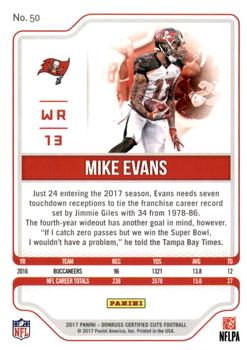 2017 Donruss Certified Cuts - Silver #50 Mike Evans Back