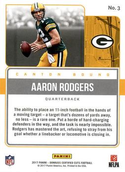 2017 Donruss Certified Cuts - Canton Bound #3 Aaron Rodgers Back