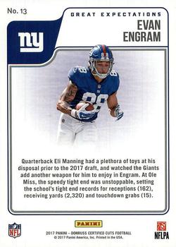 2017 Donruss Certified Cuts - Great Expectations #13 Evan Engram Back