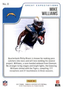 2017 Donruss Certified Cuts - Great Expectations Silver #8 Mike Williams Back