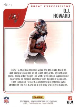 2017 Donruss Certified Cuts - Great Expectations Silver #11 O.J. Howard Back
