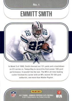 2017 Donruss Certified Cuts - Heritage Collection #1 Emmitt Smith Back