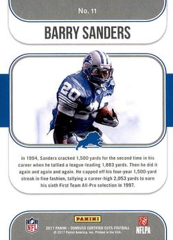 2017 Donruss Certified Cuts - Heritage Collection #11 Barry Sanders Back