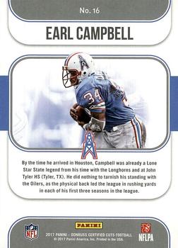 2017 Donruss Certified Cuts - Heritage Collection #16 Earl Campbell Back
