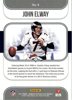 2017 Donruss Certified Cuts - Heritage Collection Gold #8 John Elway Back
