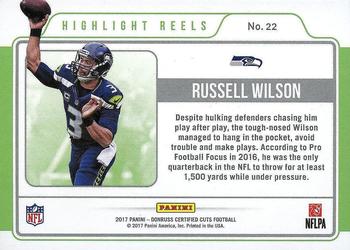 2017 Donruss Certified Cuts - Highlight Reels #22 Russell Wilson Back