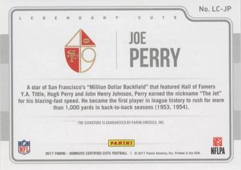 2017 Donruss Certified Cuts - Legendary Cuts #LC-JP Joe Perry Back