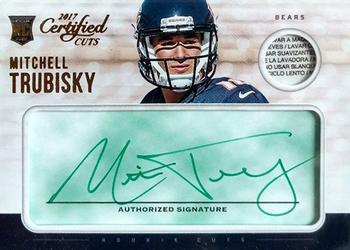2017 Donruss Certified Cuts - Rookie Cuts Green Ink Variation #202 Mitchell Trubisky Front