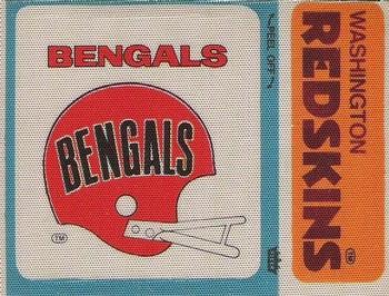 1976 Fleer Football Patches #NNO Cincinnati Bengals Helmet / Washington Redskins Name Front