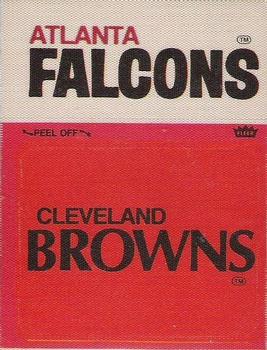 1976 Fleer Football Patches #NNO Cleveland Browns Logo / Atlanta Falcons Name Front