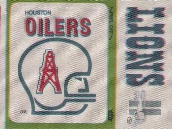 1976 Fleer Football Patches #NNO Houston Oilers Logo / Detroit Lions Name Front
