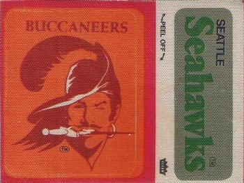 1976 Fleer Football Patches #NNO Tampa Bay Buccaneers Logo / Seattle Seahawks Name Front