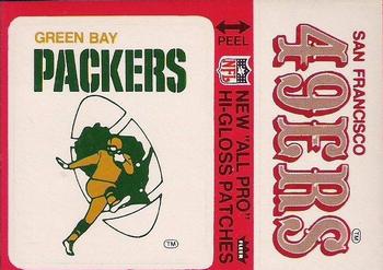 1976 Fleer Football Patches - High Gloss #NNO Green Bay Packers Logo / San Francisco 49ers Name Front