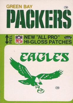1976 Fleer Football Patches - High Gloss #NNO Philadelphia Eagles Logo / Green Bay Packers Name Front