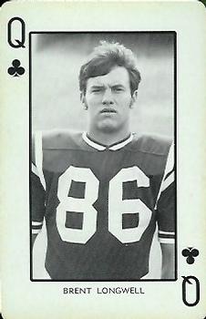 1973 Nebraska Cornhuskers Playing Cards (Red Backs) #Q♣ Brent Longwell Front