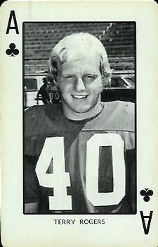 1973 Nebraska Cornhuskers Playing Cards (Red Backs) #A♣ Terry Rogers Front
