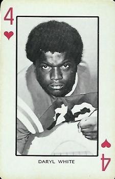 1973 Nebraska Cornhuskers Playing Cards (Red Backs) #4♥ Daryl White Front