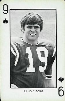 1973 Nebraska Cornhuskers Playing Cards (Red Backs) #9♠ Randy Borg Front
