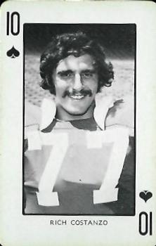 1973 Nebraska Cornhuskers Playing Cards (Red Backs) #10♠ Rich Costanzo Front