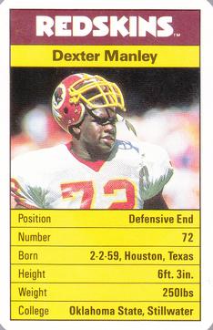 1987 Ace Fact Pack Washington Redskins #NNO Dexter Manley Front
