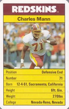 1987 Ace Fact Pack Washington Redskins #NNO Charles Mann Front