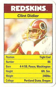 1987 Ace Fact Pack Washington Redskins #NNO Clint Didier Front