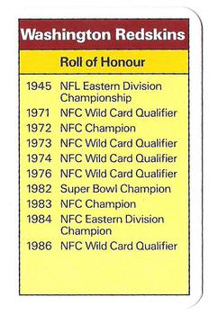 1987 Ace Fact Pack Washington Redskins #NNO Roll of Honour Front