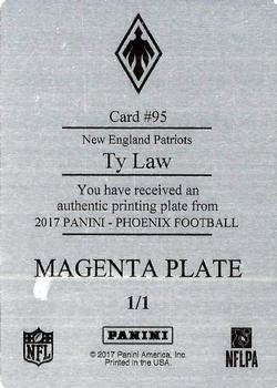 2017 Panini Phoenix - Printing Plates Magenta #95 Ty Law Back