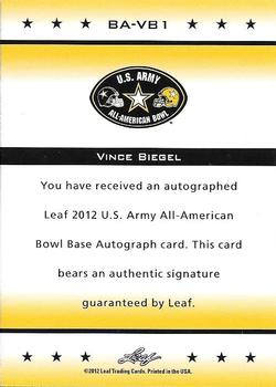 2012 Leaf Army All-American Bowl #BA-VB1 Vince Biegel Back