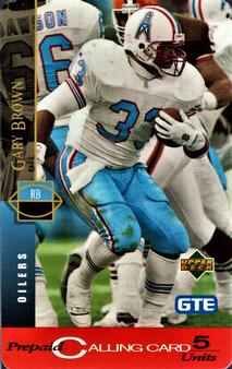 1995 Upper Deck GTE Phone Cards AFC #NNO Gary Brown Front