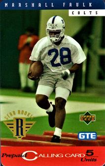 1995 Upper Deck GTE Phone Cards AFC #NNO Marshall Faulk Front