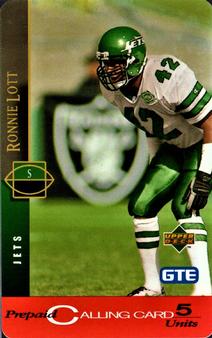 1995 Upper Deck GTE Phone Cards AFC #NNO Ronnie Lott Front