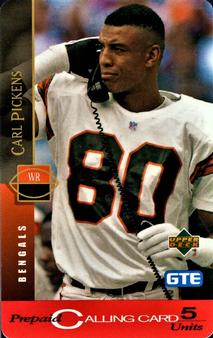1995 Upper Deck GTE Phone Cards AFC #NNO Carl Pickens Front