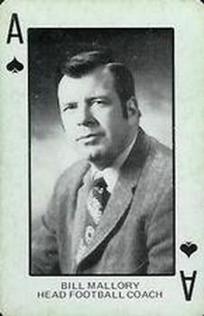 1974 Colorado Buffaloes Playing Cards - Gold Backs #A♠ Bill Mallory Front