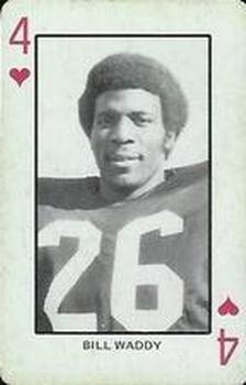 1974 Colorado Buffaloes Playing Cards - Gold Backs #4♥ Billy Waddy Front