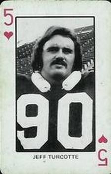1974 Colorado Buffaloes Playing Cards - Gold Backs #5♥ Jeff Turcotte Front