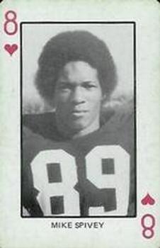 1974 Colorado Buffaloes Playing Cards - Gold Backs #8♥ Mike Spivey Front