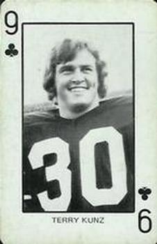 1974 Colorado Buffaloes Playing Cards - Gold Backs #9♣ Terry Kunz Front