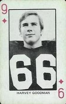 1974 Colorado Buffaloes Playing Cards - Gold Backs #9♦ Harvey Goodman Front