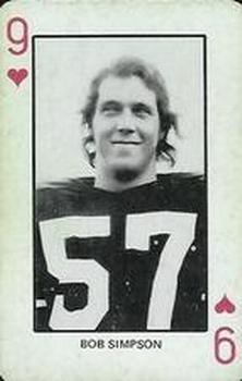 1974 Colorado Buffaloes Playing Cards - Gold Backs #9♥ Bob Simpson Front