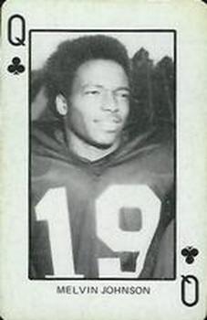 1974 Colorado Buffaloes Playing Cards - Gold Backs #Q♣ Melvin Johnson Front