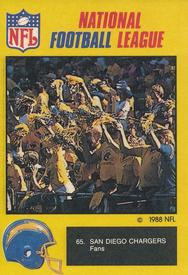 1988 Monty Gum NFL #65 San Diego Chargers fans Front