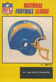 1988 Monty Gum NFL #94 San Diego Chargers helmet Front
