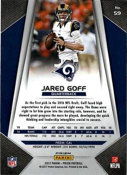 2017 Panini Prizm - Prizm Red, White and Blue #59 Jared Goff Back