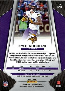 2017 Panini Prizm - Prizm Red, White and Blue #170 Kyle Rudolph Back