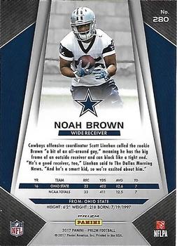 2017 Panini Prizm - Prizm Red, White and Blue #280 Noah Brown Back