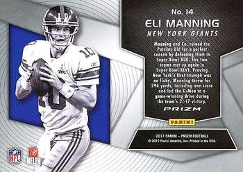 2017 Panini Prizm - Super Bowl MVPs Prizm #14 Eli Manning Back