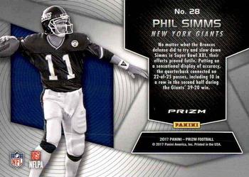 2017 Panini Prizm - Super Bowl MVPs Prizm #28 Phil Simms Back